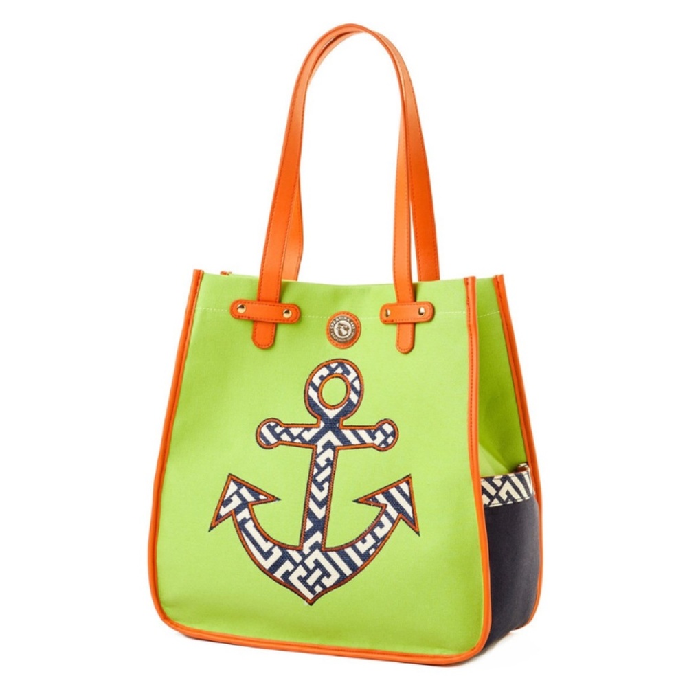 NWT - Spartina 449 | Green & Orange Haig Point Beach Bag